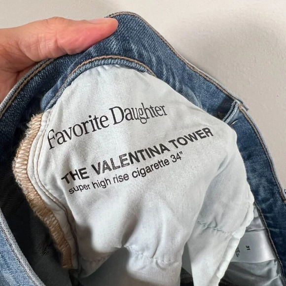 Favorite Daughter The Valentina Tower Jean Size 31 Laurel Wash Super High Rise - Picture 13 of 15
